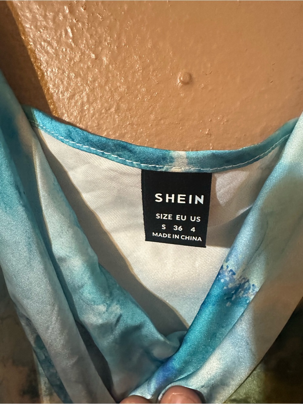 SHEIN Blue Satin Tie-Dye Camisole